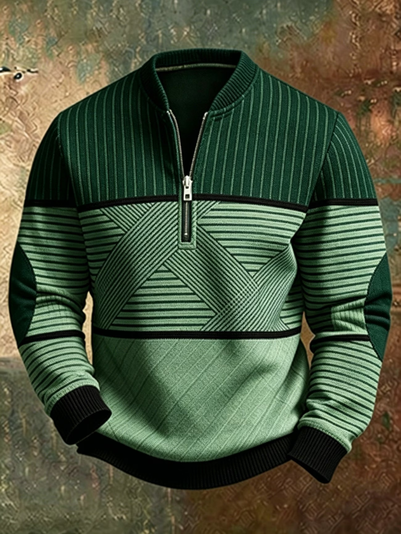 Alexandre| Pull Homme Élégant avec Fermeture Zippée Mi-longue