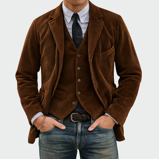 Ensemble 2 pièces : Blazer et Gilet en Velours