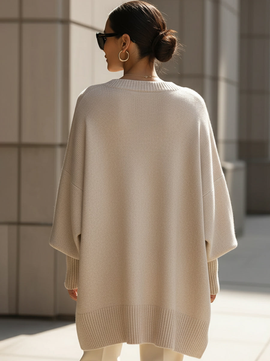 Maëlys | Pull oversize avec drapé et col large