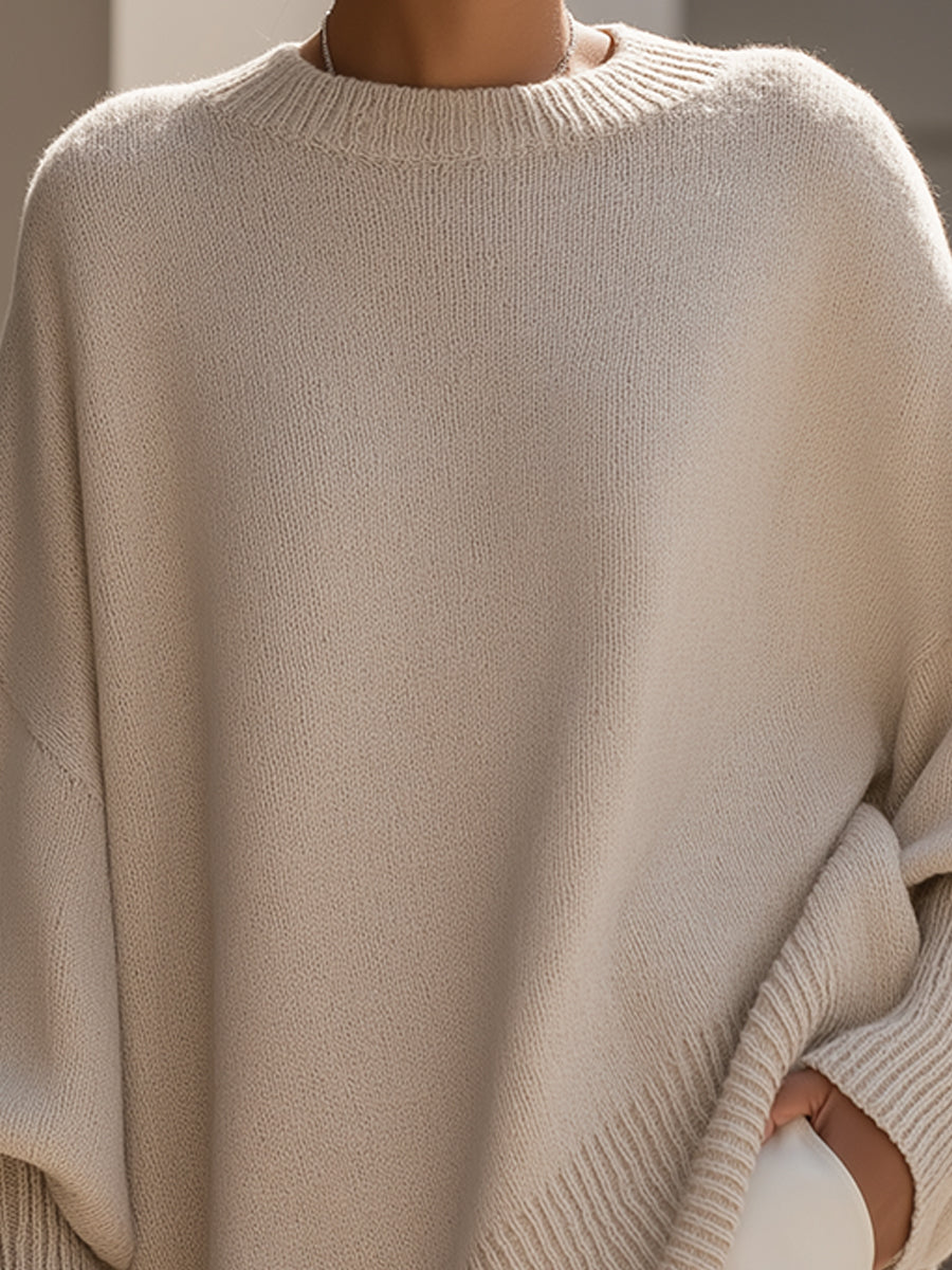 Maëlys | Pull oversize avec drapé et col large