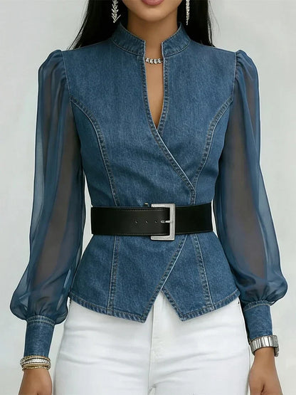 Camille | Blouse élégante cintrée avec ceinture raffinée
