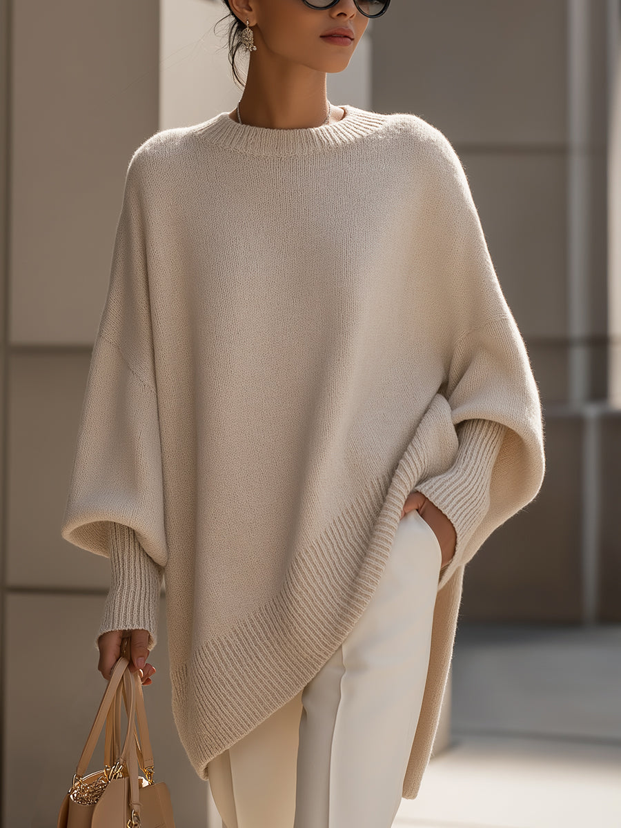 Maëlys | Pull oversize avec drapé et col large
