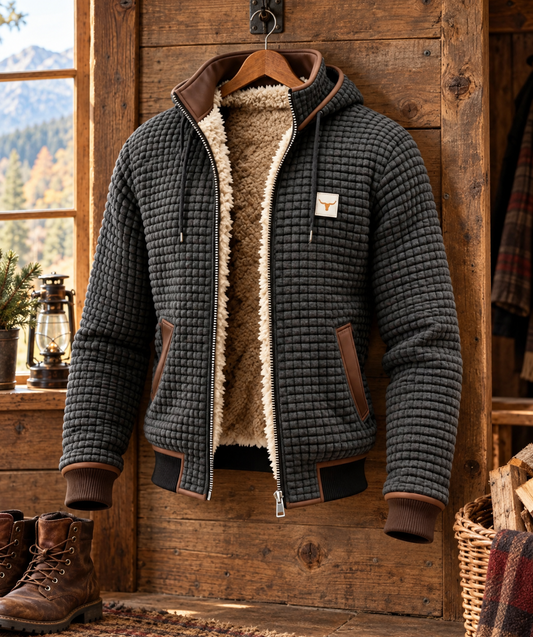 Lucas | Veste rétro gaufrée à capuche et zip