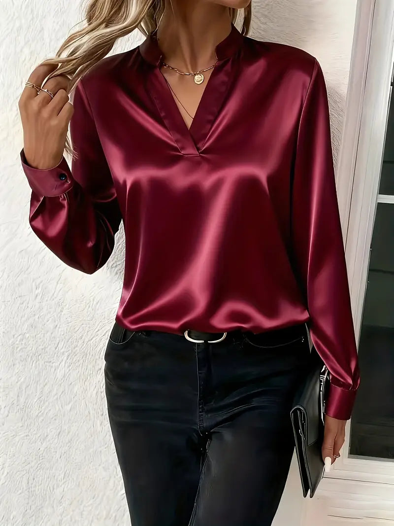 Claire | Blouse satinée élégante intemporelle raffinée