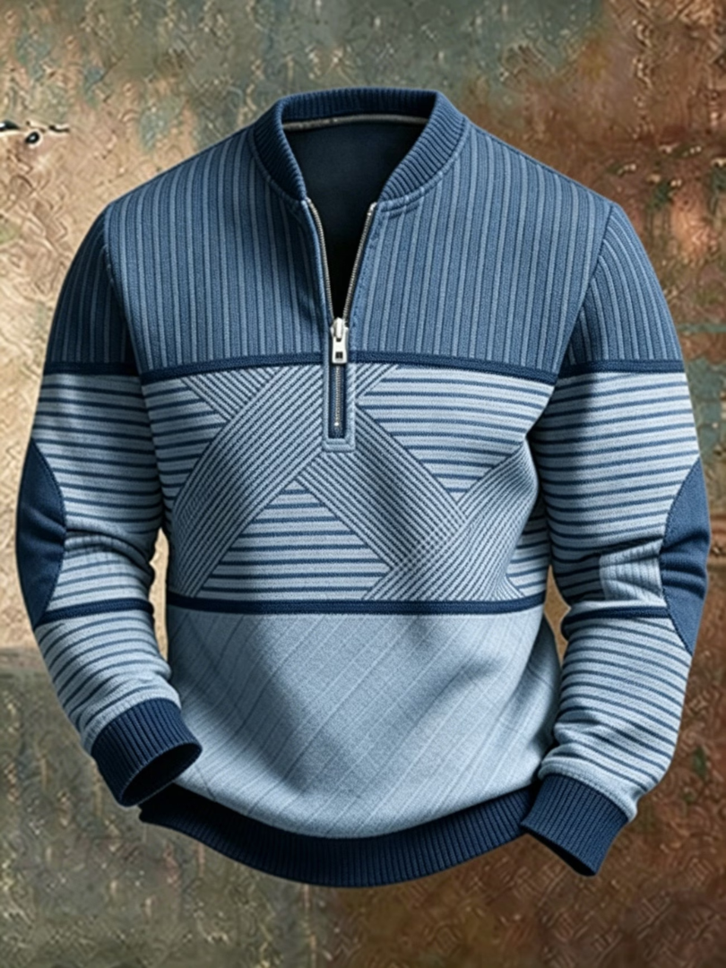 Alexandre| Pull Homme Élégant avec Fermeture Zippée Mi-longue