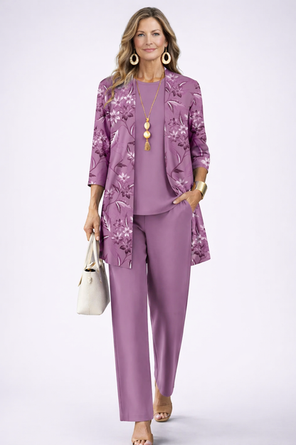 Pauline | Ensemble 3 pièces violet