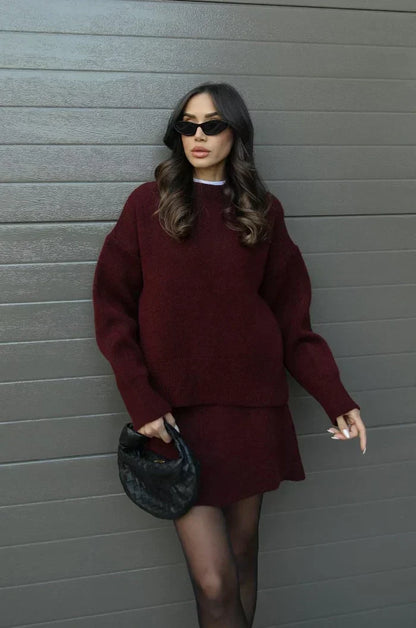 Anaïs | Ensemble pull et jupe en maille douce