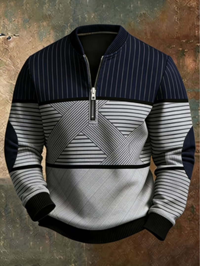 Alexandre| Pull Homme Élégant avec Fermeture Zippée Mi-longue