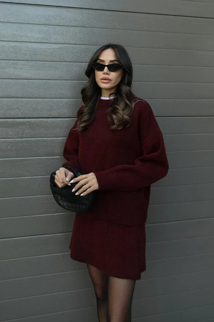 Anaïs | Ensemble pull et jupe en maille douce