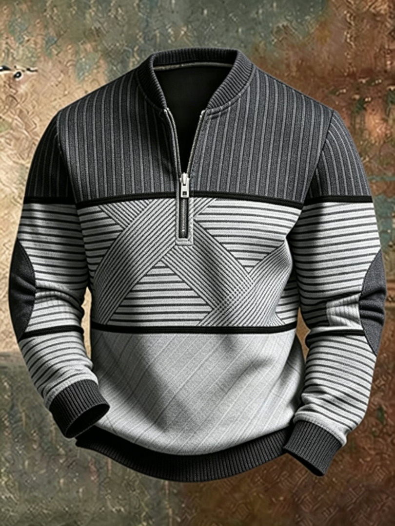 Alexandre| Pull Homme Élégant avec Fermeture Zippée Mi-longue