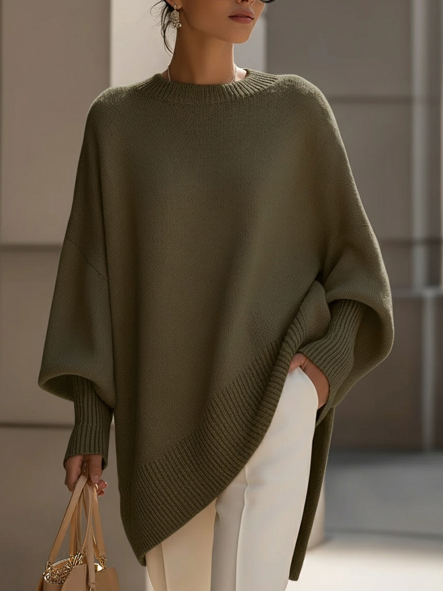 Maëlys | Pull oversize avec drapé et col large