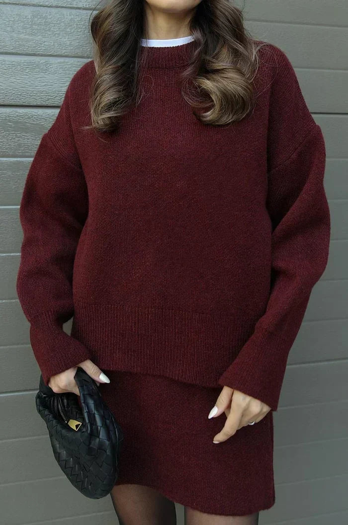 Anaïs | Ensemble pull et jupe en maille douce