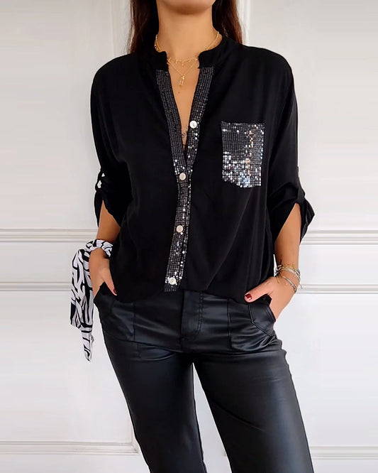 Chemise Décontracté En Paillettes