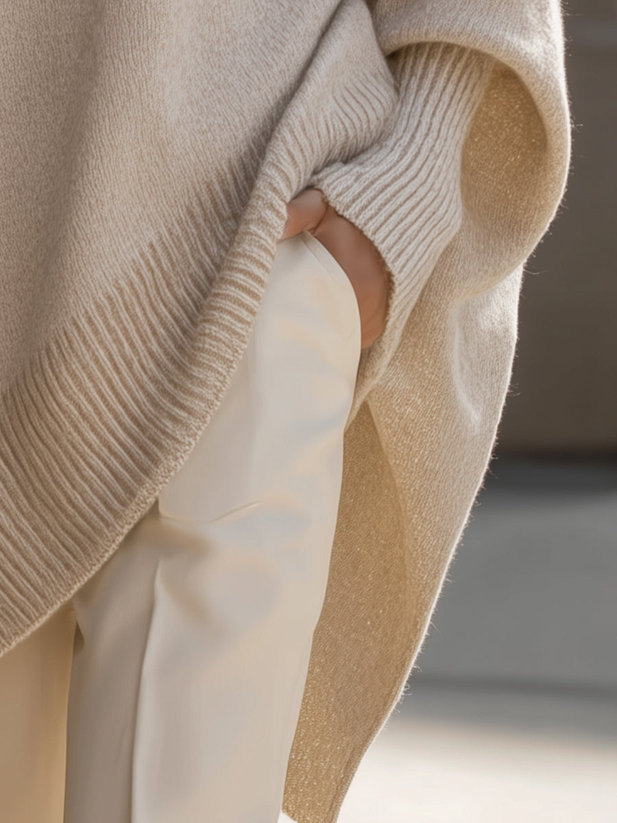 Maëlys | Pull oversize avec drapé et col large