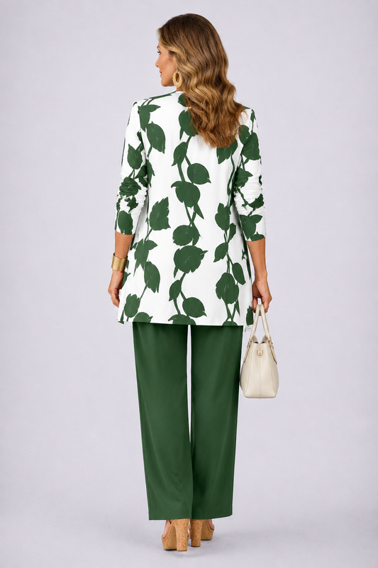 Brenda | Ensemble 3 pièces vert et blanc