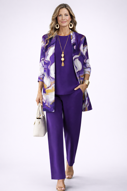 Gavina | Ensemble 3 pièces violet