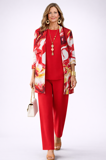 Gelsey | Ensemble 3 pièces rouge