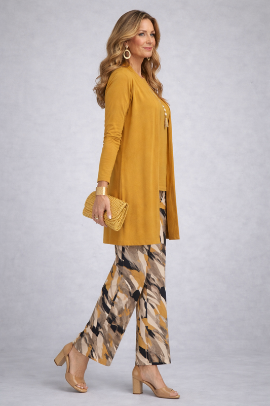 Faelina | Ensemble 3 pièces jaune moutarde