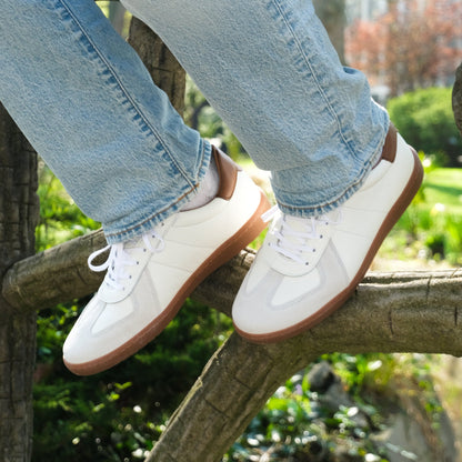 Nathan | Baskets en cuir grainé blanc