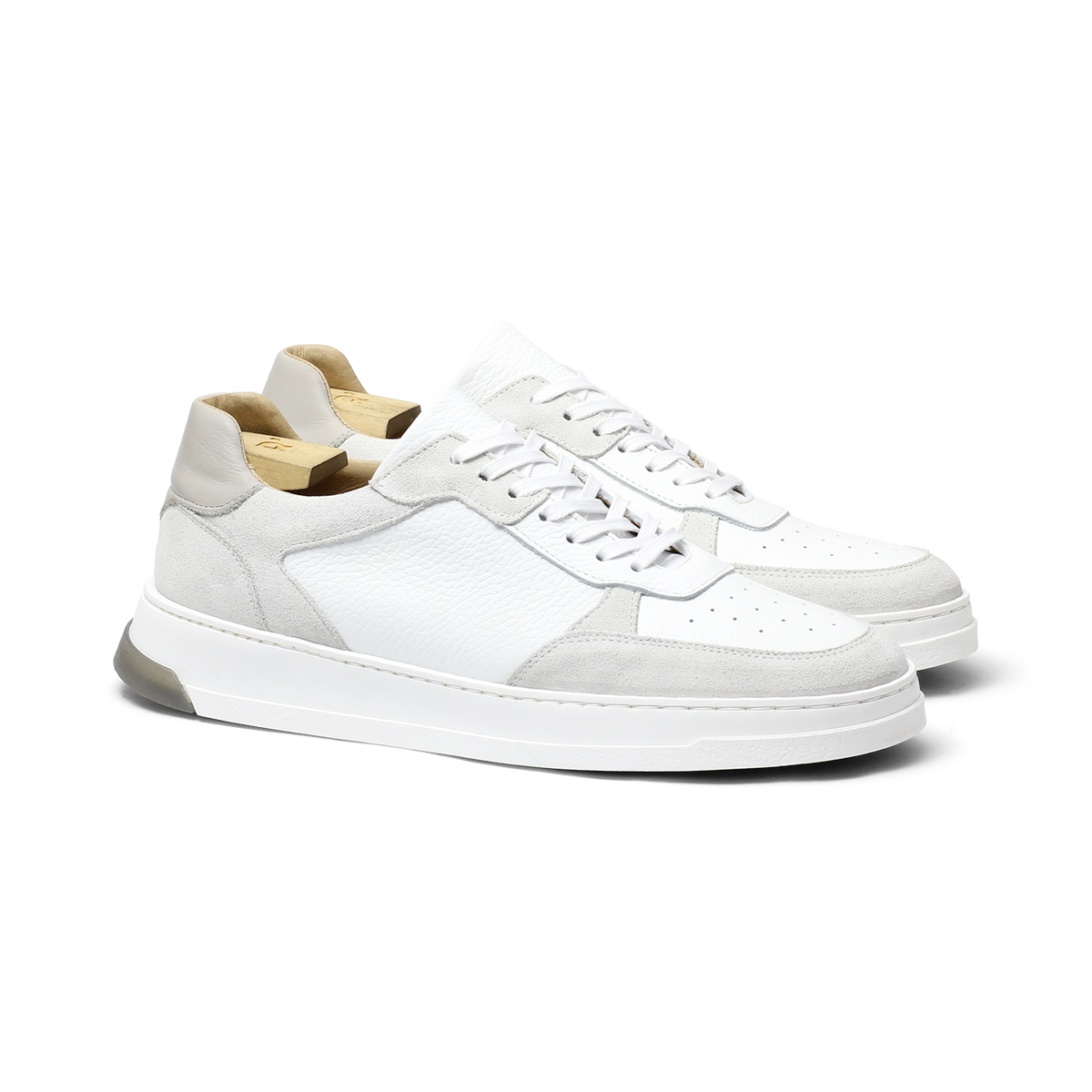 Tom | Baskets en velours blanc