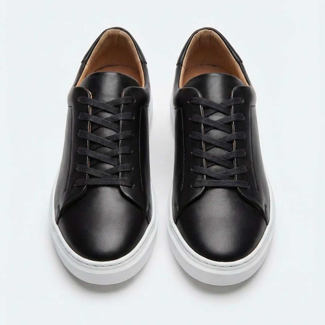 Jules | Baskets en cuir noir