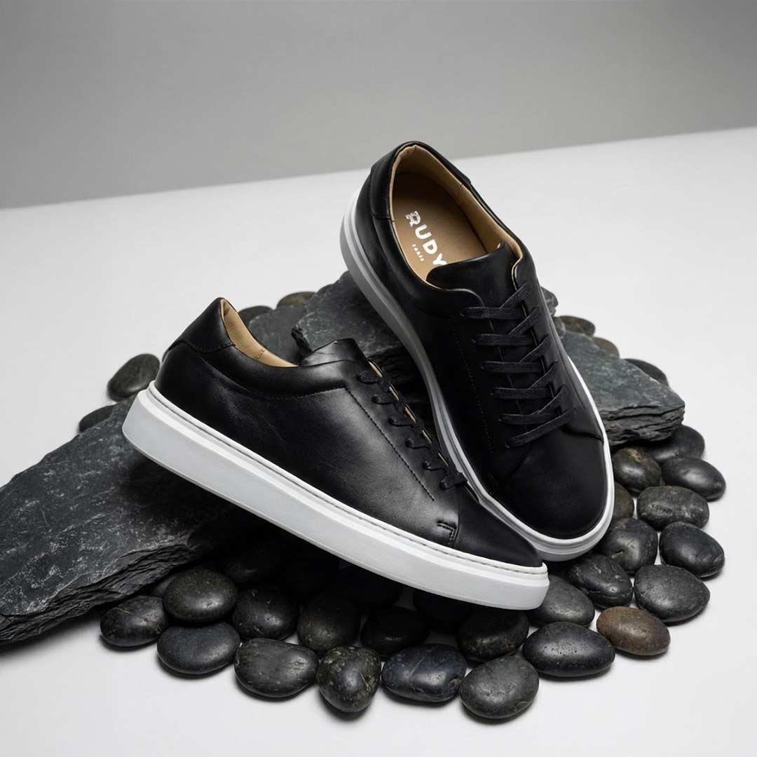 Jules | Baskets en cuir noir