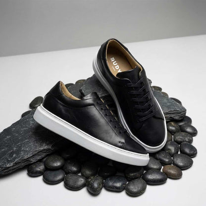 Jules | Baskets en cuir noir