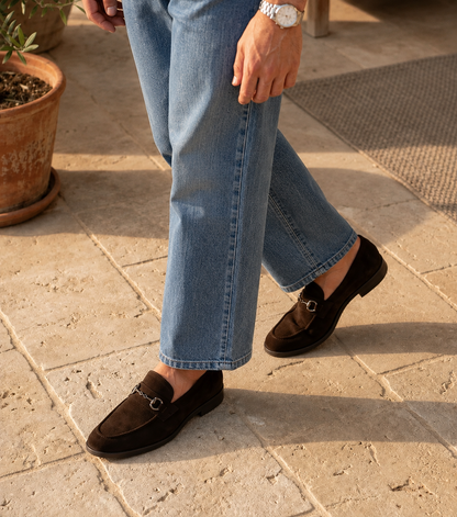 Mathéo | Mocassin en velours taupe