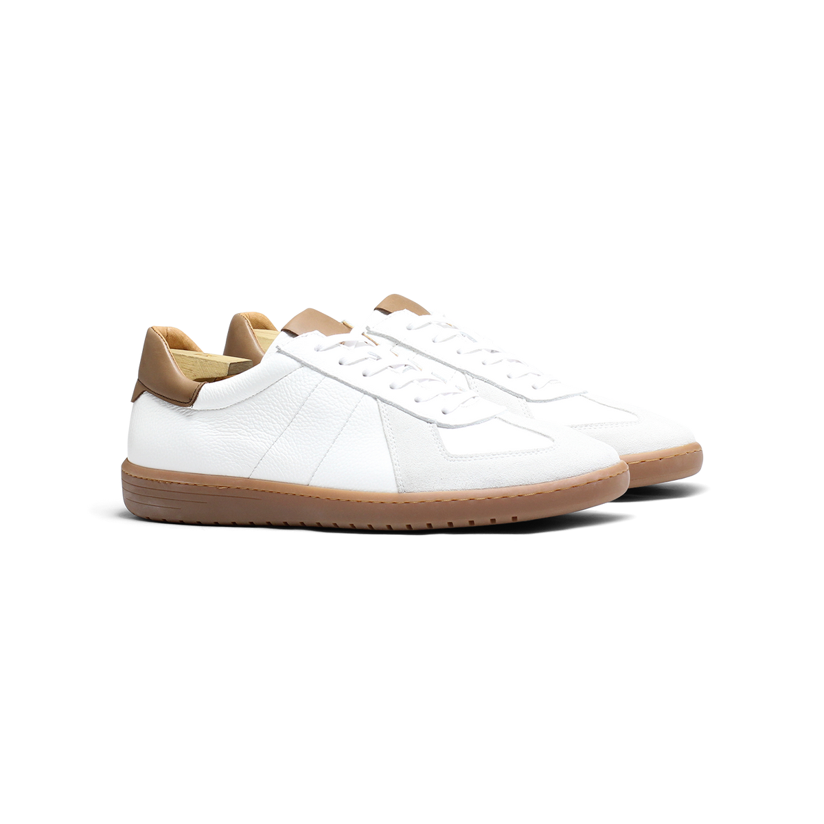 Nathan | Baskets en cuir grainé blanc