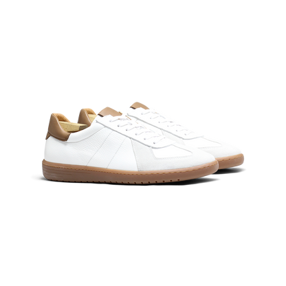Nathan | Baskets en cuir grainé blanc