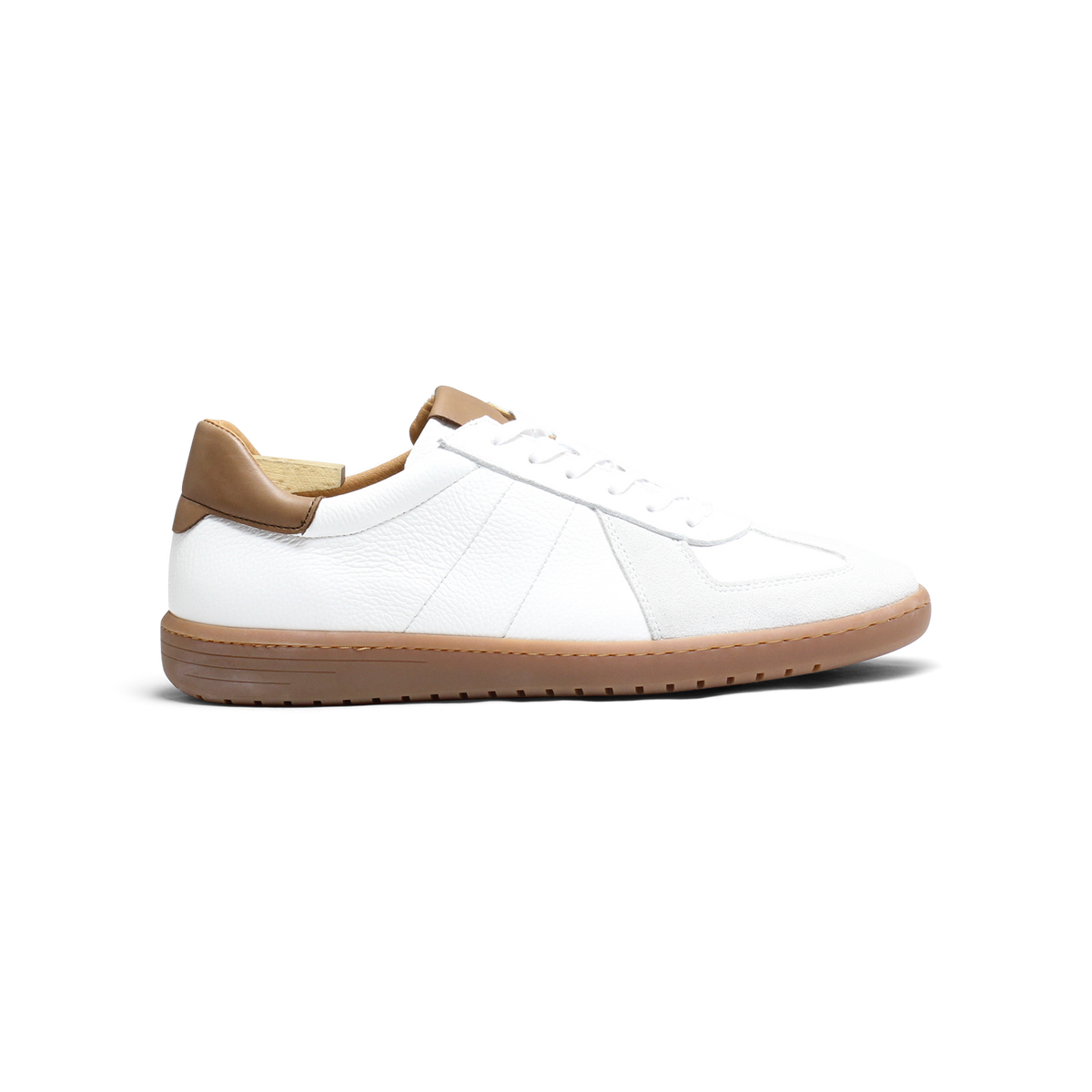 Nathan | Baskets en cuir grainé blanc