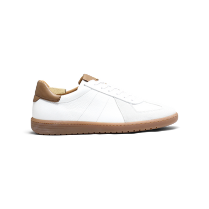 Nathan | Baskets en cuir grainé blanc