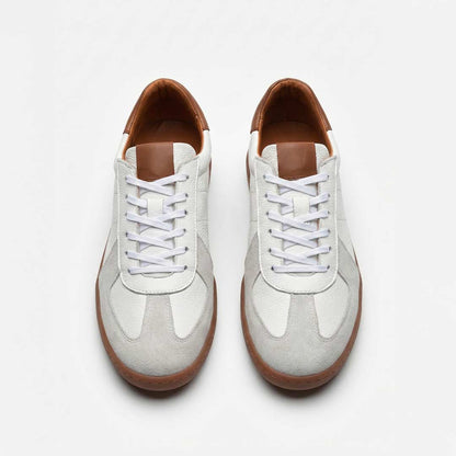 Nathan | Baskets en cuir grainé blanc