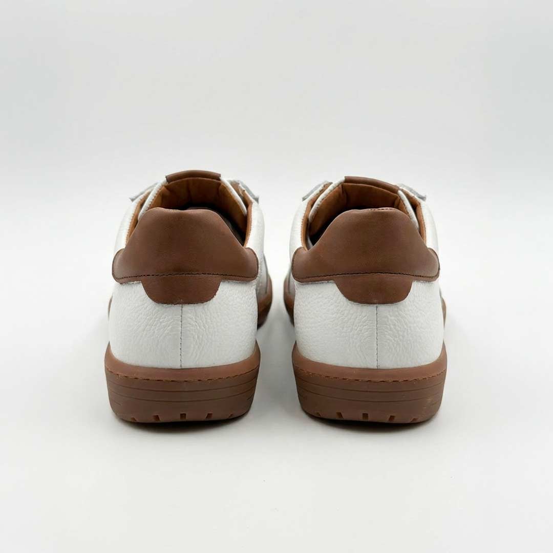 Nathan | Baskets en cuir grainé blanc