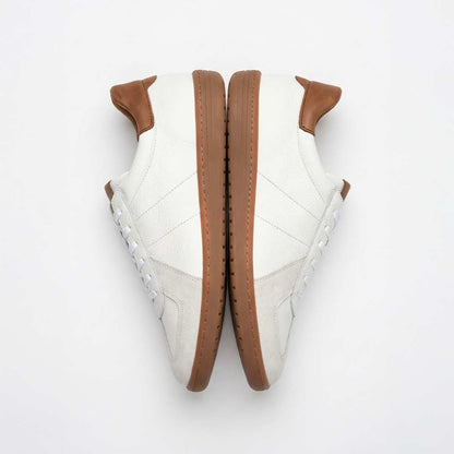 Nathan | Baskets en cuir grainé blanc