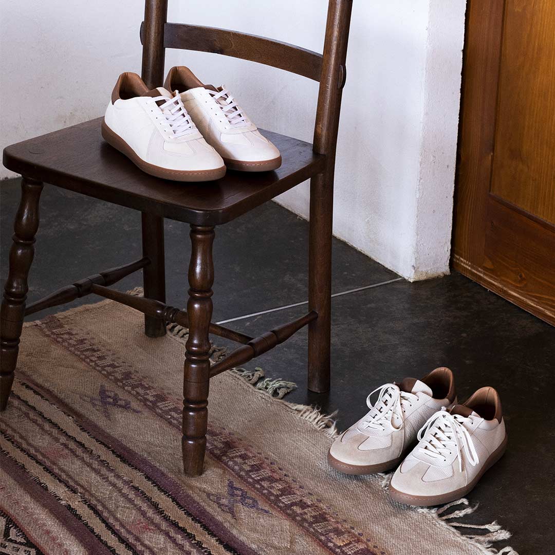 Nathan | Baskets en cuir grainé blanc