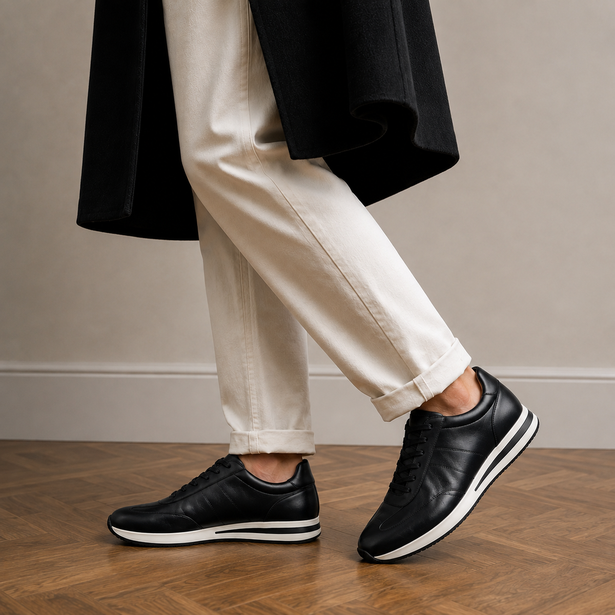 Hugo | Baskets en cuir noir