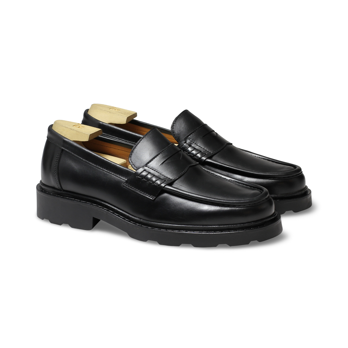 Léon | Mocassin en cuir glacé noir