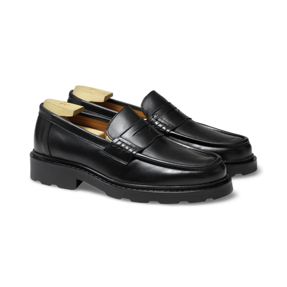 Léon | Mocassin en cuir glacé noir