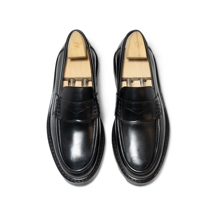 Léon | Mocassin en cuir glacé noir