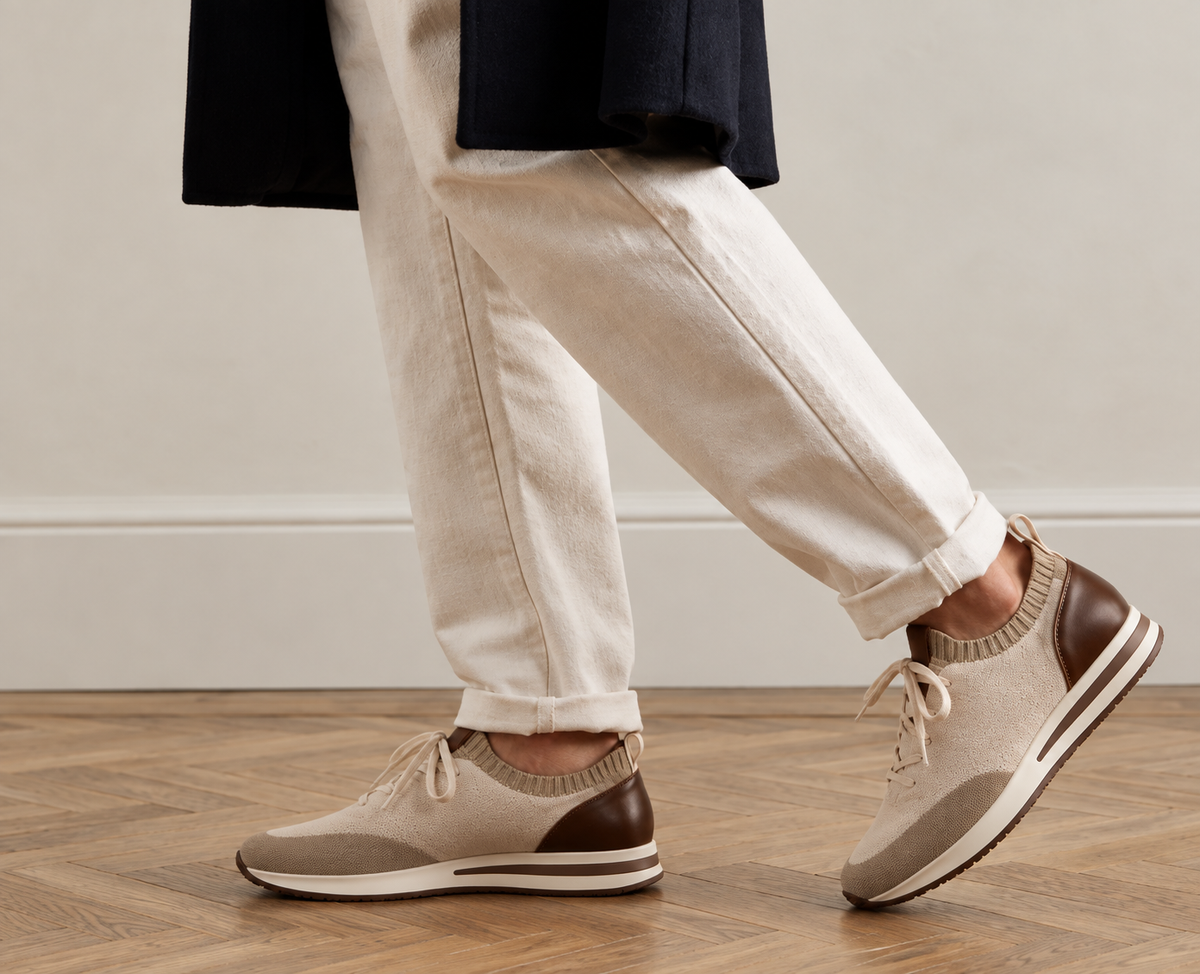 Lucas | Baskets en tissu beige