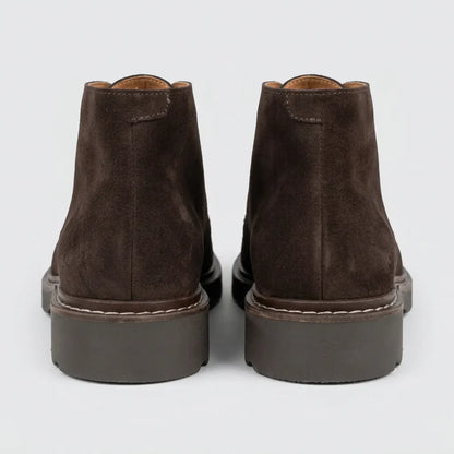Simon | Boots à lacets en velours marron