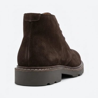 Simon | Boots à lacets en velours marron