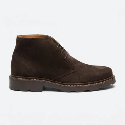 Simon | Boots à lacets en velours marron