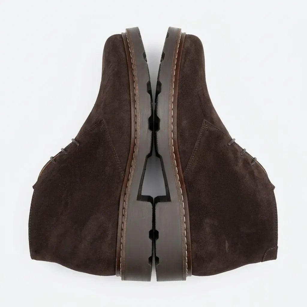 Simon | Boots à lacets en velours marron