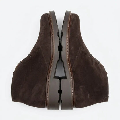 Simon | Boots à lacets en velours marron