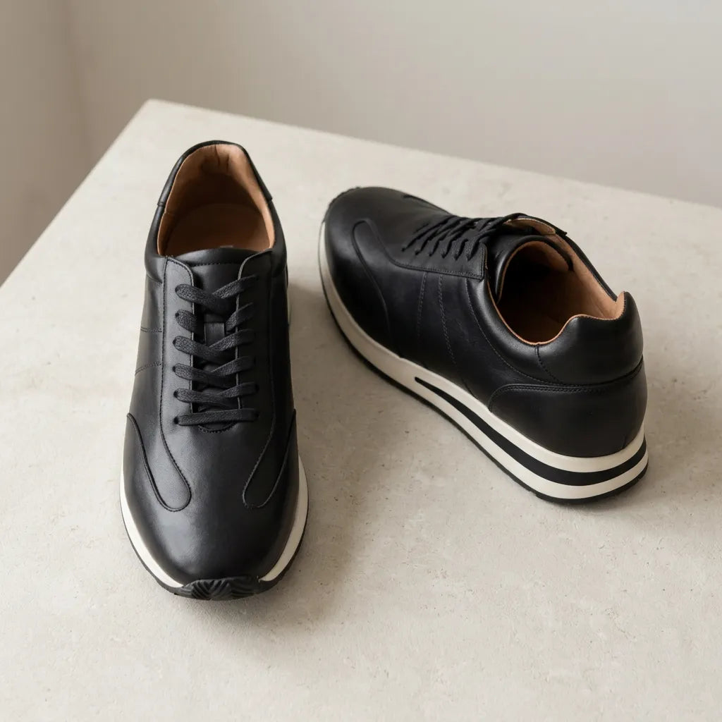 Hugo | Baskets en cuir noir