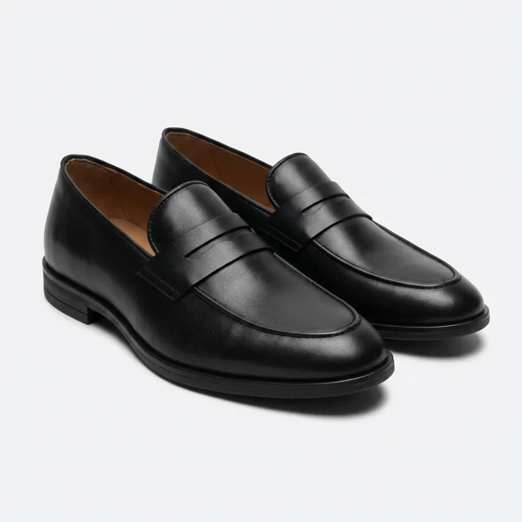 Raphaël | Mocassin en cuir noir