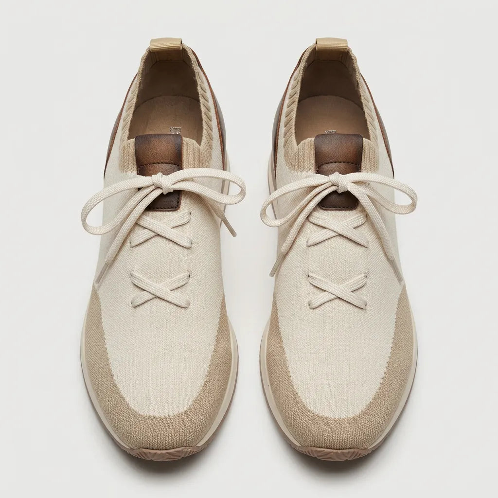 Lucas | Baskets en tissu beige