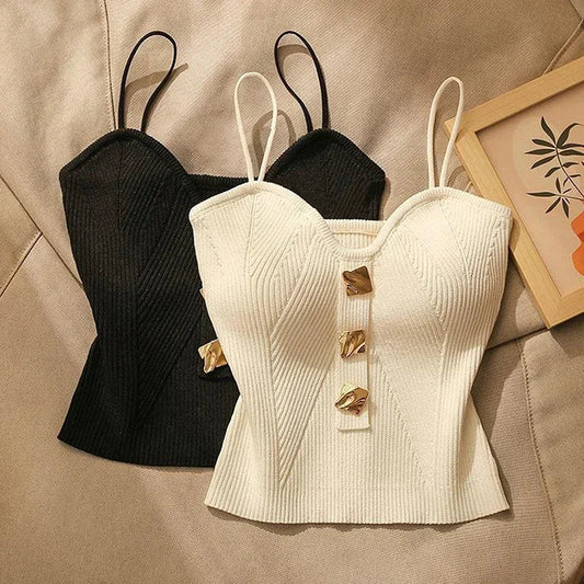 Crop Top Attirant En Tricot